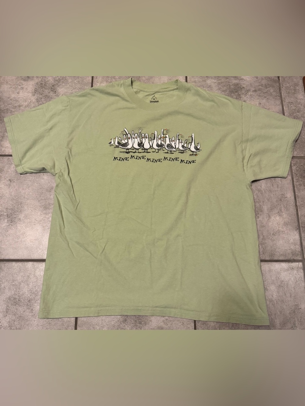 Walt Disney World  XL Adult T-Shirt Mine Mine Finding Nemo Sage Green VG